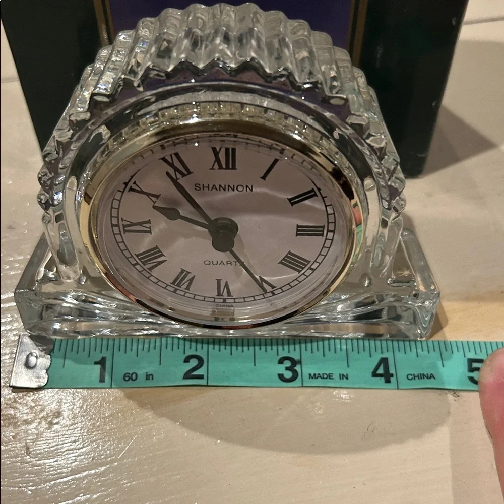 SHANNON Crystal Clock with Silver Accents